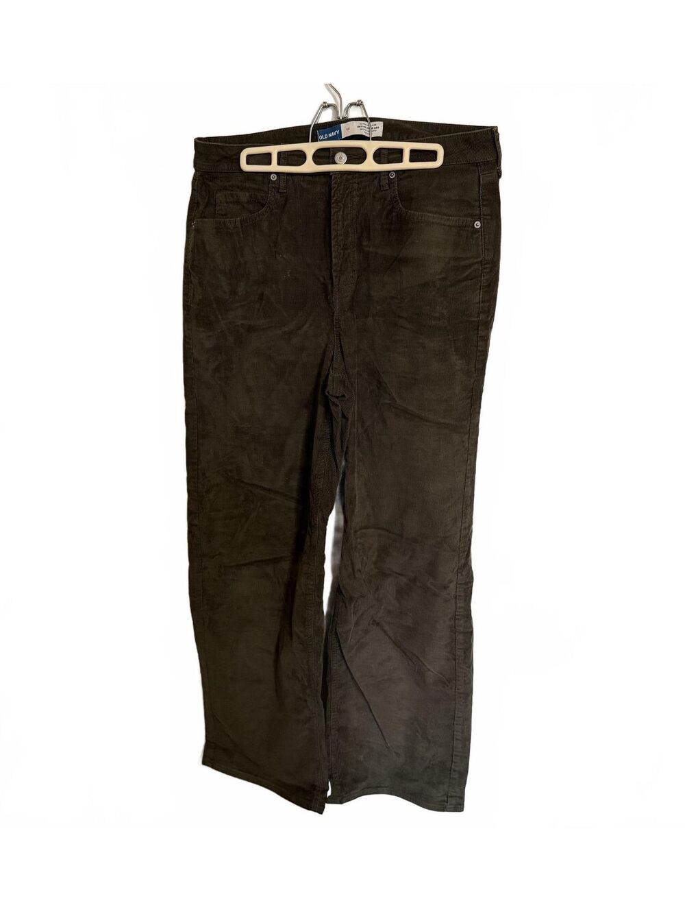 Old Navy Sky Hi Wide Leg Corduroy Pants Women's 12 Brown Extra High Rise 70s